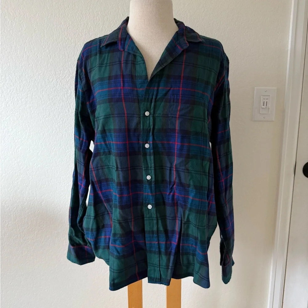Frank & Eileen Plaid Button-Down Flannel Shirt - Green Blue Red XL Lightweight - Picture 4 of 12